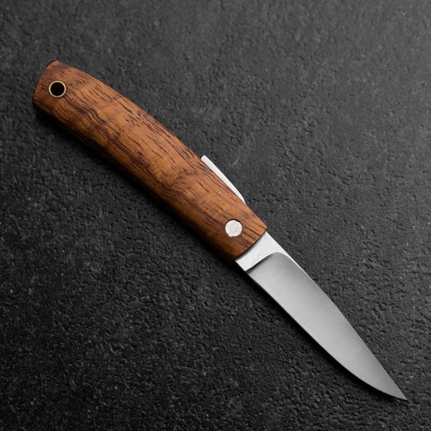 Taschenmesser AUS-8 Hawaiian Koa Outdoor-Messer 55mm mit Lederscheide-[Musashi]-[Japan-Küchenmesser]