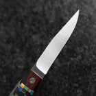 Taschenmesser VG-10 Kariert Stabilisiertes Holz Outdoor-Messer 55mm mit Lederscheide-[Musashi]-[Japan-Küchenmesser]