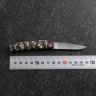 Taschenmesser VG-10 Kariert Stabilisiertes Holz Outdoor-Messer 55mm mit Lederscheide-[Musashi]-[Japan-Küchenmesser]