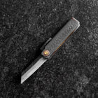 Taschenmesser White Steel #2 45mm Carbon Kurouchi Tsuchime Knifegata mit Paulownia Holz-Box-[Musashi]-[Japan-Küchenmesser]