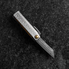 Taschenmesser White Steel #2 45mm Carbon Kurouchi Tsuchime Knifegata mit Paulownia Holz-Box-[Musashi]-[Japan-Küchenmesser]