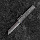 Taschenmesser White Steel #2 75mm Carbon Tsuchime Kanagata mit Paulownia-Holzbox-[Musashi]-[Japan-Küchenmesser]