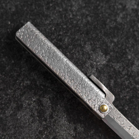 Taschenmesser White Steel #2 75mm Carbon Tsuchime Kanagata mit Paulownia-Holzbox-[Musashi]-[Japan-Küchenmesser]