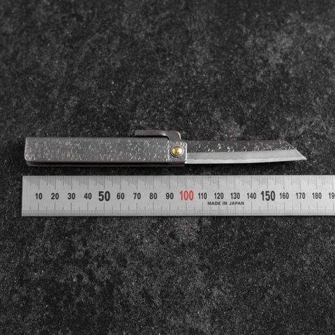 Taschenmesser White Steel #2 75mm Carbon Tsuchime Kanagata mit Paulownia-Holzbox-[Musashi]-[Japan-Küchenmesser]