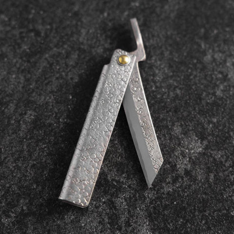 Taschenmesser White Steel #2 75mm Carbon Tsuchime Kanagata mit Paulownia-Holzbox-[Musashi]-[Japan-Küchenmesser]