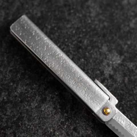 Taschenmesser White Steel #2 90mm Carbon Tsuchime Kengata mit Paulownia-Holzbox-[Musashi]-[Japan-Küchenmesser]