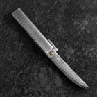 Taschenmesser White Steel #2 90mm Carbon Tsuchime Kengata mit Paulownia-Holzbox-[Musashi]-[Japan-Küchenmesser]