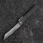 Taschenmesser White Steel #2 90mm Carbon Tsuchime Knifegata Schwarz mit Paulownia Holz-Box-[Musashi]-[Japan-Küchenmesser]