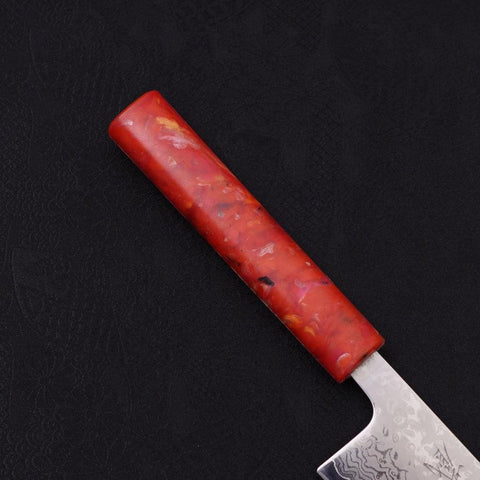 Tsushima Messer Kiritsuke VG-10 Damast Roter Ozeanplastik Griff 210mm-[Musashi]-[Japan-Küchenmesser]