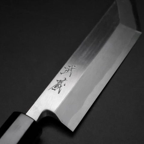 Unagisaki (Edo) Blue Steel #1 Hon-Kasumi Buffalo Ebony Handle 150mm-[Musashi]-[Japanese-Kitchen-Knives]
