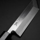 Unagisaki (Edo) Blue Steel #1 Hon-Kasumi Büffelhorn und Ebenholz Griff 150mm-[Musashi]-[Japan-Küchenmesser]