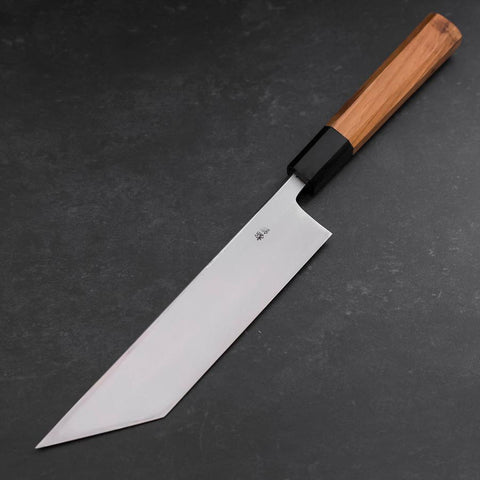 Unagisaki (Edo) Blue Steel #1 Hon-Kasumi Büffelhorn und Teak Griff 195mm-[Musashi]-[Japan-Küchenmesser]
