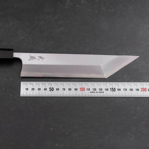 Unagisaki (Edo) Blue Steel #1 Hon-Kasumi Büffelhorn und Teak Griff 195mm-[Musashi]-[Japan-Küchenmesser]