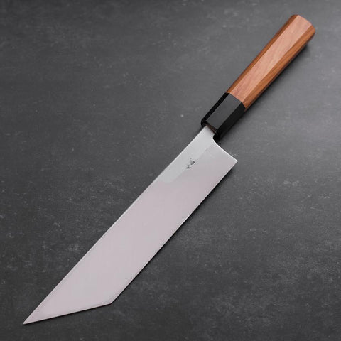 Unagisaki (Edo) Blue Steel #1 Hon-Kasumi Büffelhorn und Teak Griff 210mm-[Musashi]-[Japan-Küchenmesser]