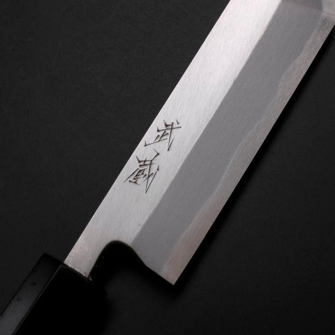Unagisaki (Edo) Blue Steel #2 Hon-Kasumi Buffalo Ebony Handle 150mm (5.9”)-[Musashi]-[Japan-Küchenmesser]