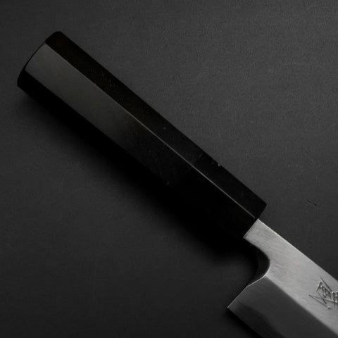 Unagisaki (Edo) Blue Steel #2 Hon-Kasumi Buffalo Ebony Handle 150mm (5.9”)-[Musashi]-[Japan-Küchenmesser]