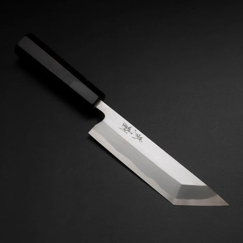 Unagisaki (Edo) Blue Steel #2 Hon-Kasumi Buffalo Ebony Handle 150mm (5.9”)-[Musashi]-[Japan-Küchenmesser]