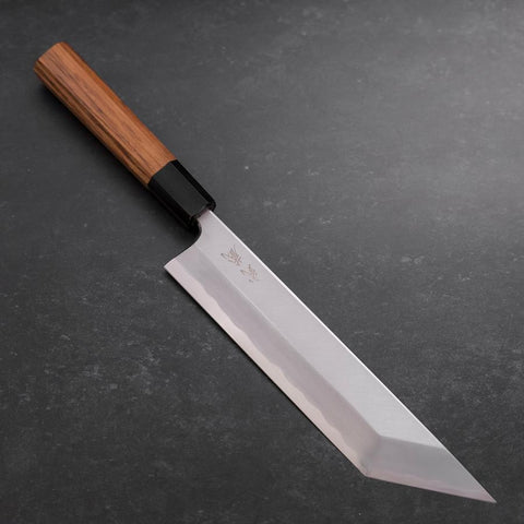 Unagisaki (Edo) Blue steel #1 Hon-Kasumi Büffelhorn und Teak Griff 210mm-[Musashi]-[Japan-Küchenmesser]