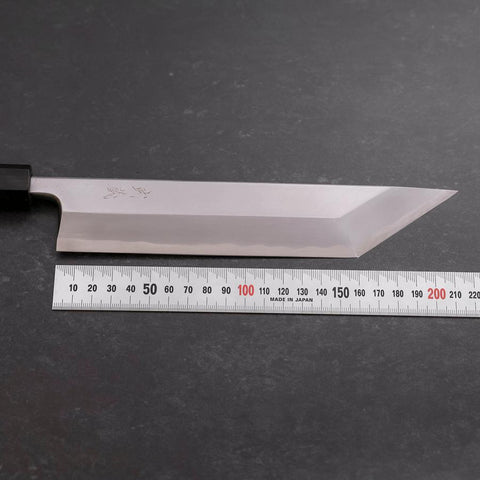 Unagisaki (Edo) White Steel #2 Hon-Kasumi Büffelhorn und Teak Griff 210mm-[Musashi]-[Japan-Küchenmesser]