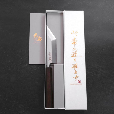 Unagisaki (Edo) White Steel #2 Hon-Kasumi Eschenholz Griff 120mm-[Musashi]-[Japan-Küchenmesser]