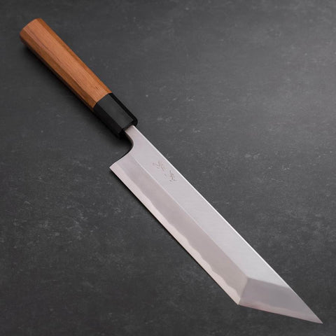 Unagisaki (Edo) White Steel #2 Hon-Kasumi Büffelhorn und Teak Griff 210mm-[Musashi]-[Japan-Küchenmesser]