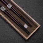 Urushi Ariake Lackierte Essstäbchen Set 210mm Rot und 230mm Schwarz mit Paulownia Holz-Box-[Musashi]-[Japan-Küchenmesser]