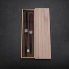 Urushi Ariake Lackierte Essstäbchen Set 210mm Rot und 230mm Schwarz mit Paulownia Holz-Box-[Musashi]-[Japan-Küchenmesser]