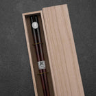 Urushi Ariake Schwarze Lackierte Essstäbchen 230mm mit Paulownia-Holzbox-[Musashi]-[Japan-Küchenmesser]