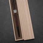 Urushi Ariake Schwarze Lackierte Essstäbchen 230mm mit Paulownia-Holzbox-[Musashi]-[Japan-Küchenmesser]