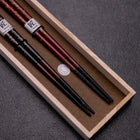 Urushi Gasumi Essstäbchen Set Rot 210mm und Schwarz 230mm Lackiertes Holz mit Paulownia-Holzbox-[Musashi]-[Japan-Küchenmesser]