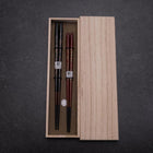 Urushi Gasumi Essstäbchen Set Rot 210mm und Schwarz 230mm Lackiertes Holz mit Paulownia-Holzbox-[Musashi]-[Japan-Küchenmesser]