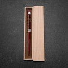 Urushi Gasumi Rote Lackierte Essstäbchen 210mm mit Paulownia-Holzbox-[Musashi]-[Japan-Küchenmesser]