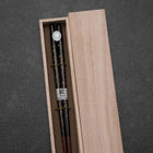 Urushi Gasumi Schwarze Lackierte Essstäbchen 230mm mit Paulownia-Holzbox-[Musashi]-[Japan-Küchenmesser]