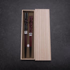 Urushi Hori Benkei Lacquered Wooden Chopsticks Set 210mm Red and 230mm Black with Paulownia Wooden Box (8.3”)-[Musashi]-[Japan-Küchenmesser]