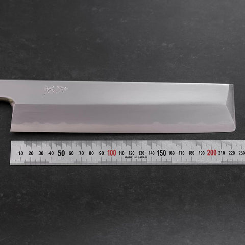 Usuba (Kanto) White Steel #1 Kagami Büffelhorn und Walnussholz Griff 240mm-[Musashi]-[Japan-Küchenmesser]