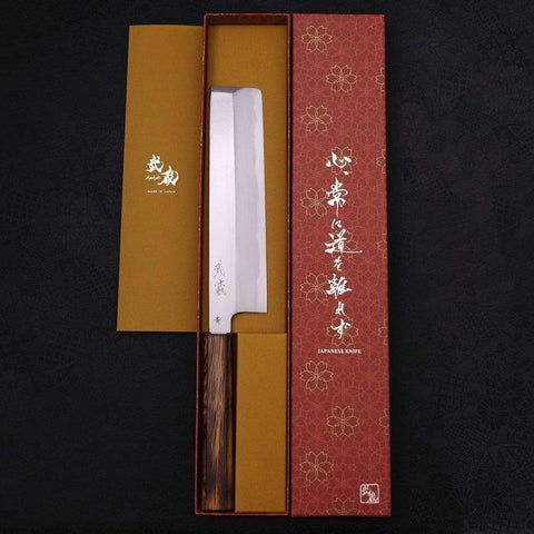 Usuba(Kanto-Stil) Blue Steel #2 Kasumi Sumi Urushi Griff 210mm-[Musashi]-[Japan-Küchenmesser]