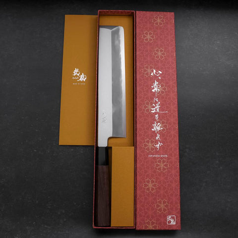 Usuba(Kanto) White Steel #2 Kasumi Büffelhorn und Walnuss Griff 240mm-[Musashi]-[Japan-Küchenmesser]