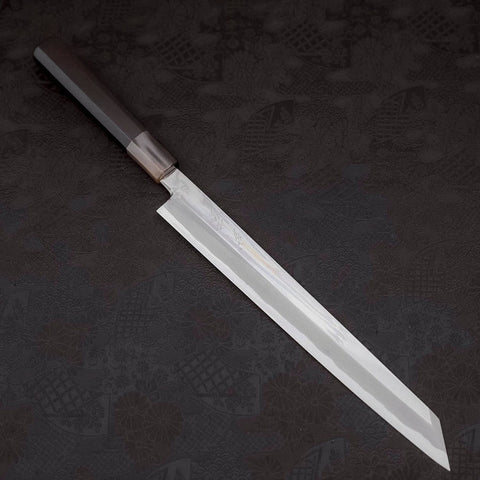 Yanagi Kiritsuke Blue Steel #1, Kasumi Büffelhorn und Ebenholz Griff, 270mm-[Musashi]-[Japan-Küchenmesser]