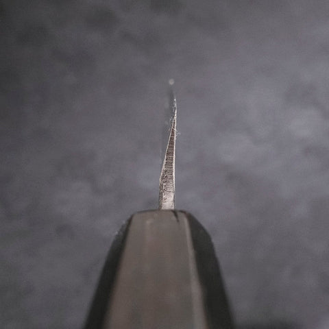 Yanagi Kiritsuke Blue Steel #2 Kurouchi Büffelhorn und Ebenholz Griff 240mm-[Musashi]-[Japan-Küchenmesser]