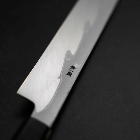 Yanagi Kiritsuke Blue steel #1 Suminagashi Büffelhorn und Ebenholz Griff mit Scheide 300mm-[Musashi]-[Japan-Küchenmesser]