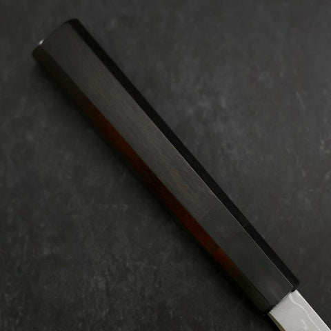Yanagi Kiritsuke Blue steel #1 Suminagashi Büffelhorn und Ebenholz Griff mit Scheide 330mm-[Musashi]-[Japan-Küchenmesser]