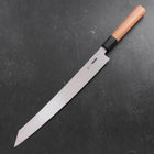 Yanagi Kiritsuke Silver Steel #3 Damast Kagami Büffelhorn und Teakholz Griff 300mm-[Musashi]-[Japan-Küchenmesser]