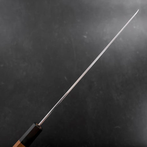 Yanagi Kiritsuke Silver Steel #3 Damast Kagami Büffelhorn und Teakholz Griff 300mm-[Musashi]-[Japan-Küchenmesser]