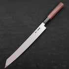 Yanagi Kiritsuke Silver Steel #3 Damast Kagami Büffelhorn und Walnussholz Griff 270mm-[Musashi]-[Japan-Küchenmesser]