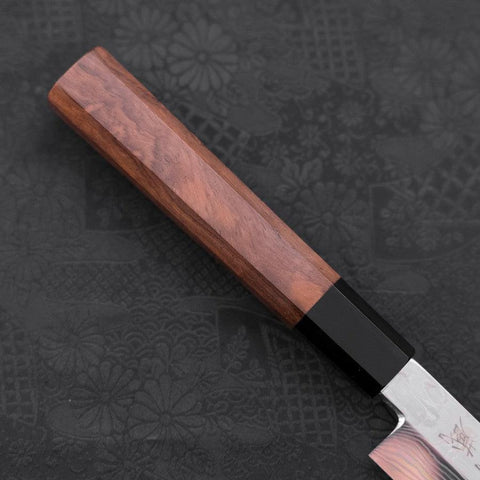 Yanagi Kiritsuke Silver Steel #3 Damast Kagami Büffelhorn und Walnussholz Griff 270mm-[Musashi]-[Japan-Küchenmesser]