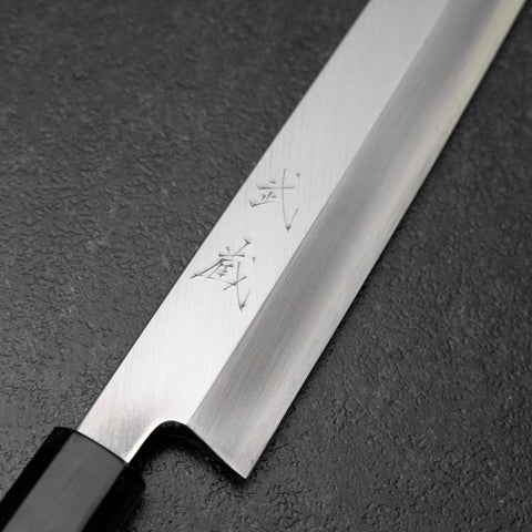 Yanagi Kiritsuke Silver Steel #3 Kasumi Buffalo Magnolia Handle 300mm-[Musashi]-[Japanese-Kitchen-Knives]