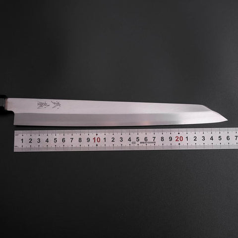 Yanagi Kiritsuke Silver Steel #3 Kasumi Büffelhorn und Ebenholz Griff 260mm-[Musashi]-[Japan-Küchenmesser]