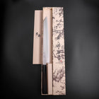 Yanagi Kiritsuke Silver Steel #3 Kasumi Büffelhorn und Ebenholz Griff 260mm-[Musashi]-[Japan-Küchenmesser]