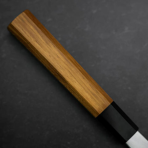 Yanagi Kiritsuke Silver Steel #3 Kasumi Büffelhorn und Teakholz Griff 300mm-[Musashi]-[Japan-Küchenmesser]
