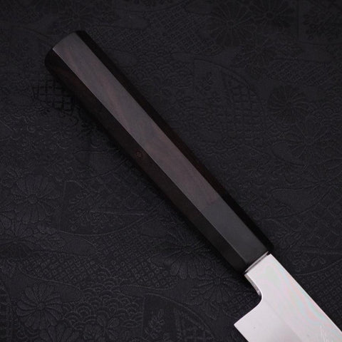 Yanagi Kiritsuke Sliver Steel #3 Honyaki Kagami Büffelhorn und Ebenholz Griff 270mm-[Musashi]-[Japan-Küchenmesser]